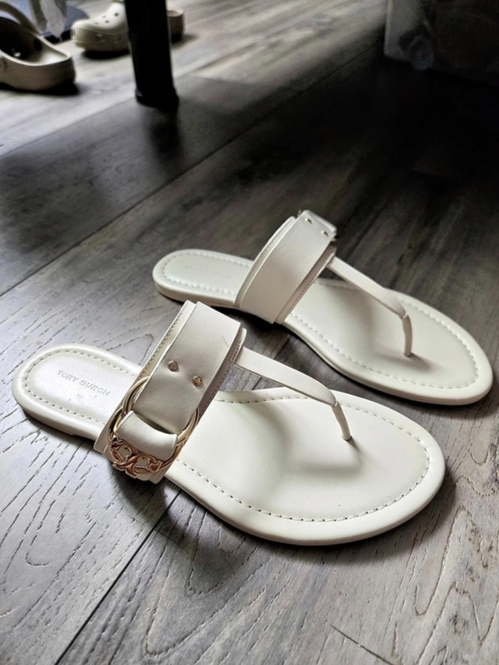 NWOT Tory Burch Marsden T Strap Sandal Ivory US 9.5